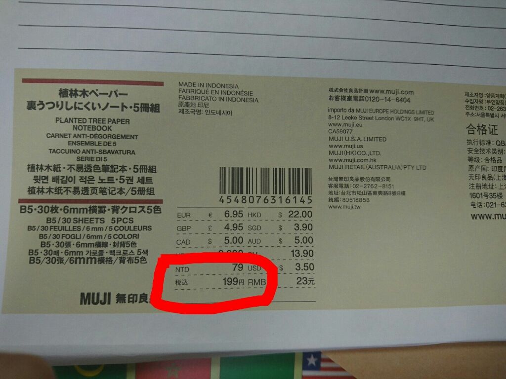裏写りしにくいノート ５冊組み/無印良品/その他を使ったクチコミ（2枚目）
