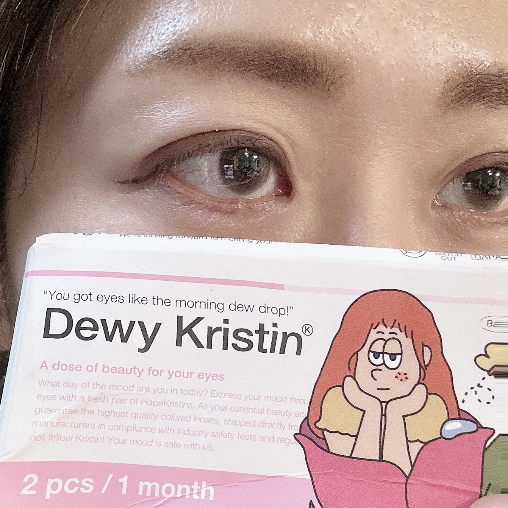 Dewy Kristin Monthly - ブラウン/Hapa kristin/カラーコンタクトレンズを使ったクチコミ（2枚目）