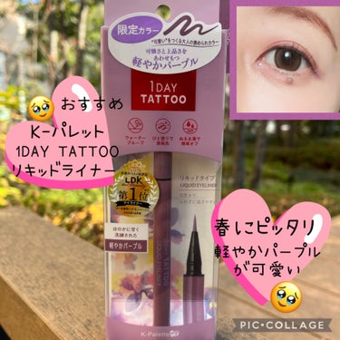 こんにちは！
ご覧頂きありがとうございます❤︎

K-パレット 1DAY TATTOO リキッドアイライナー
09ライラックのご紹介です！

【特徴】

●肌の色と調和し描いたラインが浮かない洒落感のあ