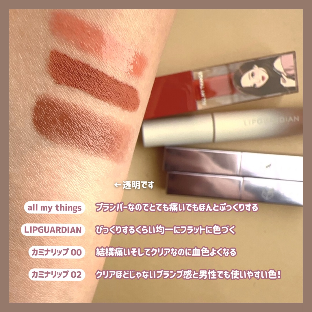 マットヴェールティント 03 プリエベージュ/LIPGUARDIAN/リップティントを使ったクチコミ（3枚目）
