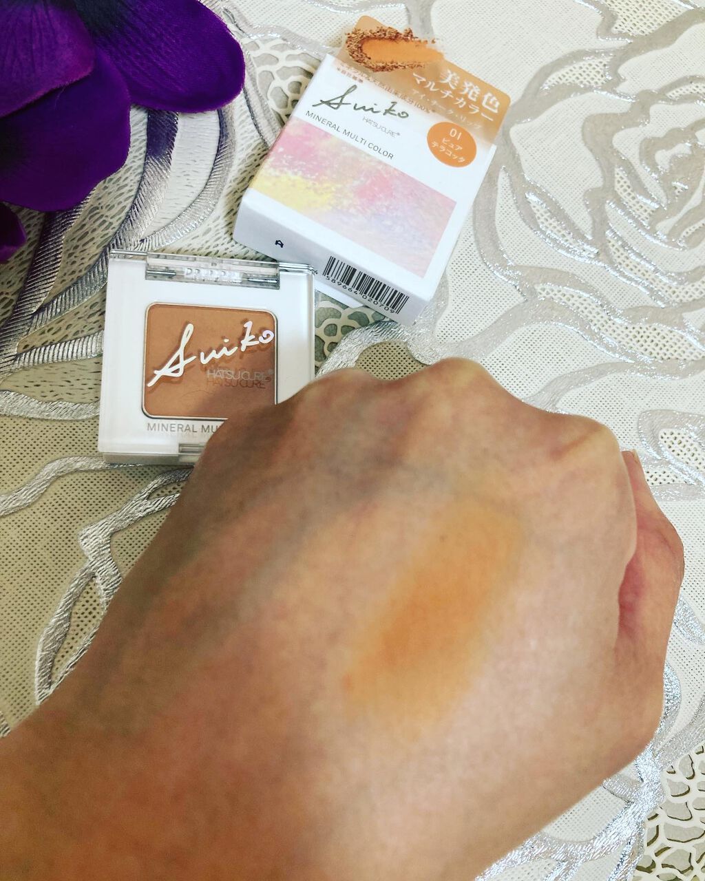 SUIKOミネラルマルチカラー 01 ピュアテラコッタ/SUIKO HATSUCURE/単色アイシャドウを使ったクチコミ（2枚目）