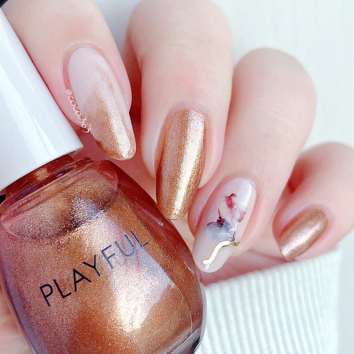 プレイフル アップデートネイル pun-18 グリッターブラウン/PLAYFUL/オールインワンネイルを使ったクチコミ（3枚目）