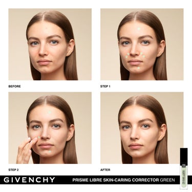 GIVENCHY プリズム・リーブル・スキンケアリング・コレクターのクチコミ「【塗布マップ公開】理想肌を手に入れるカラーコレクターの効果的な塗布ポイントをチェック！

黄み.....」（3枚目）