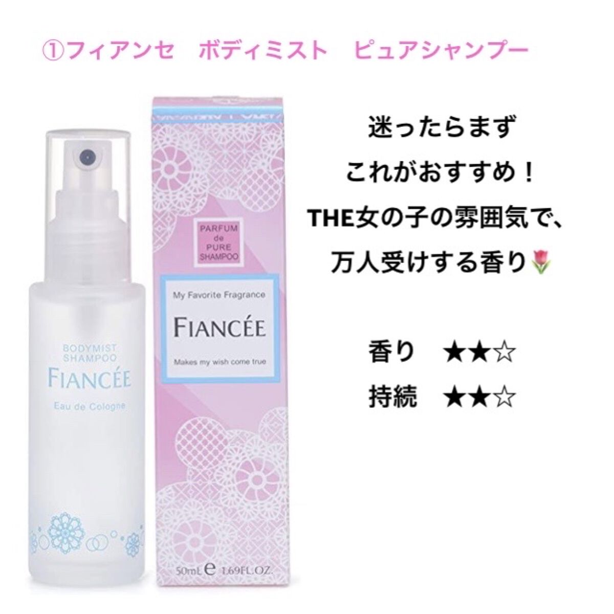 メイクミーハッピー ボディミスト WHITE/キャンメイク/香水を使ったクチコミ（2枚目）