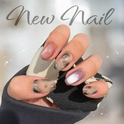 #ニューネイル,#セルフネイル,#セルフジェルネイル,#べっ甲ネイル,#白べっ甲ネイル,#マグネットネイル,#秋ネイル,#ニュアンスネイル,#スクエアネイルのネイルデザイン