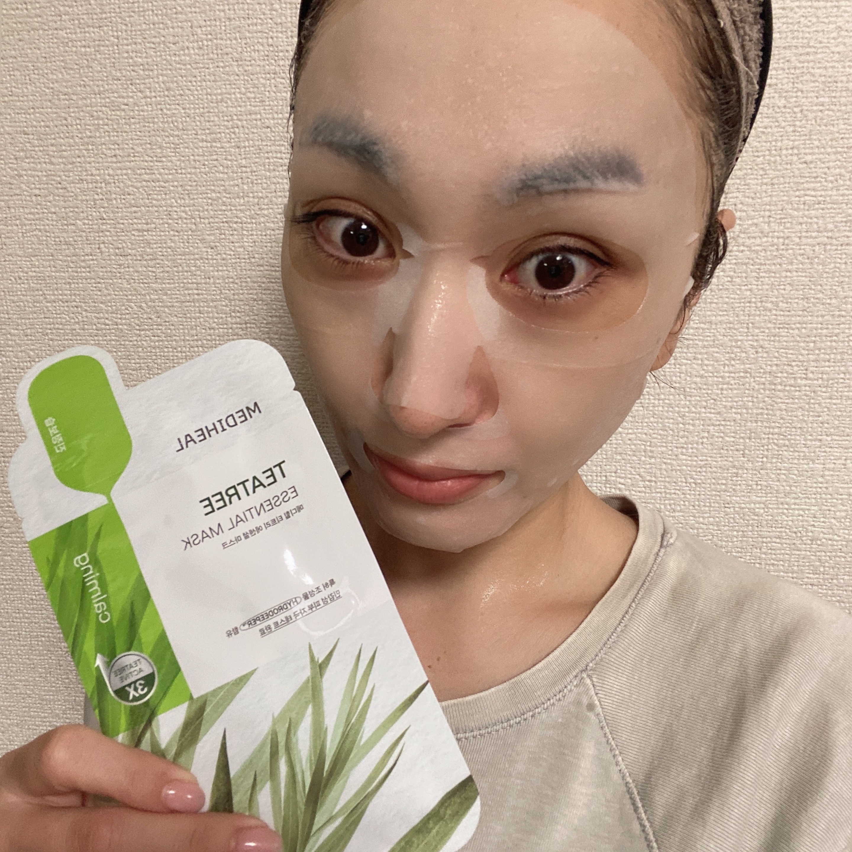 ティーツリー エッセンシャルマスクカーミングモイスチャー/MEDIHEAL/シートマスク・パックを使ったクチコミ（3枚目）