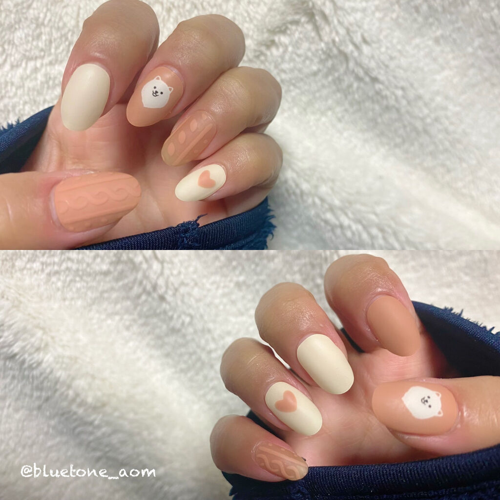 セミキュアジェルネイル（ハンド） ND-141 N Fluffy Puppy (hey! buddy Collection)/ohora/ネイルシールを使ったクチコミ（2枚目）