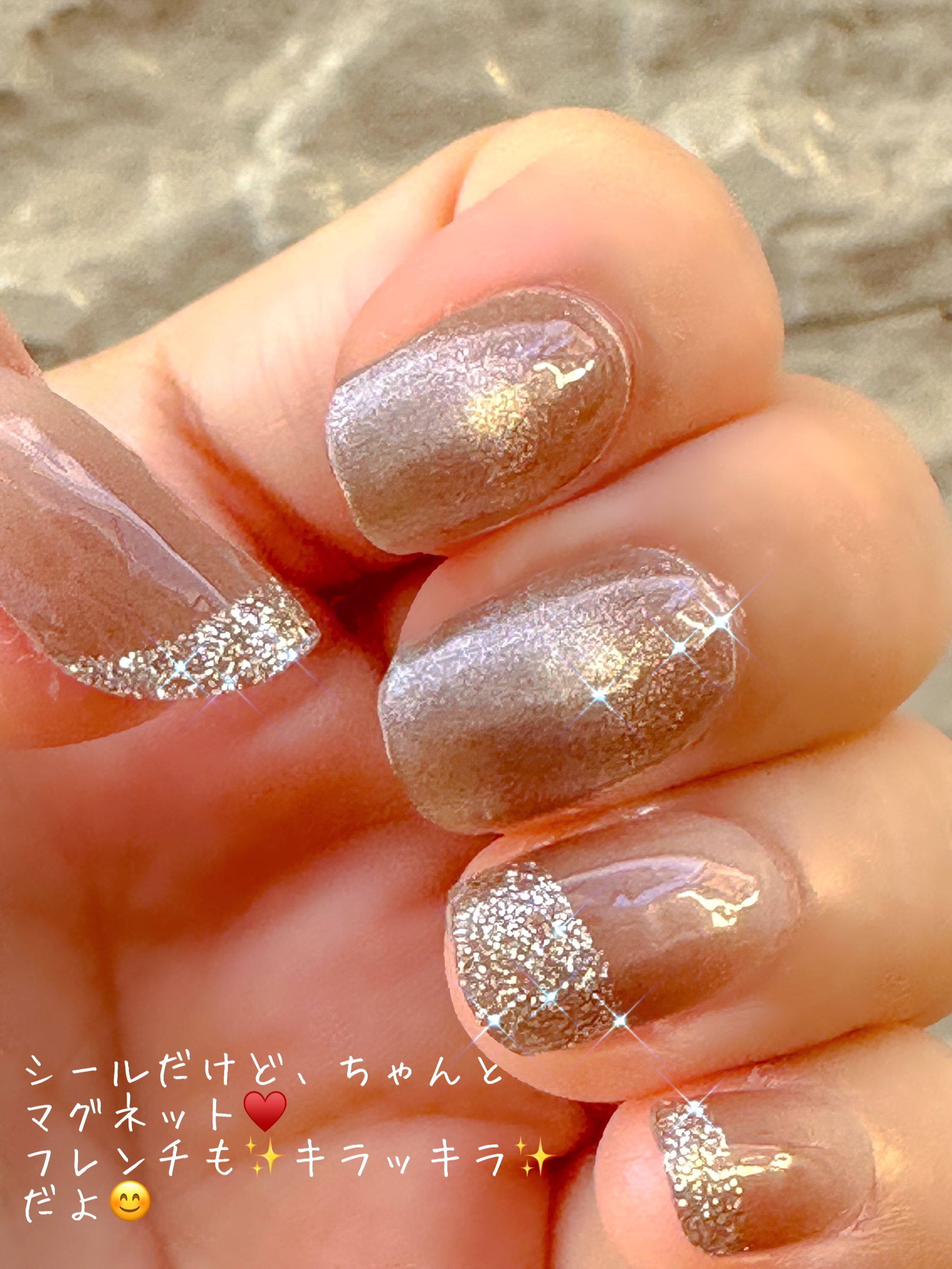 セミキュアジェルネイル（ハンド）/ohora/ネイルシールを使ったクチコミ（2枚目）