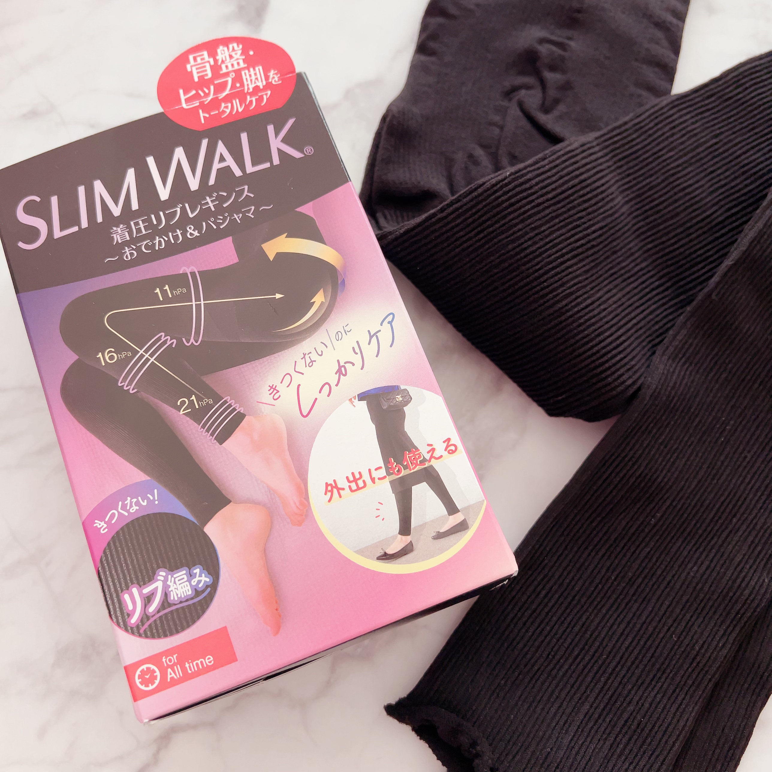 着圧リブレギンス ML/SLIMWALK/着圧ソックス・レギンスを使ったクチコミ（1枚目）