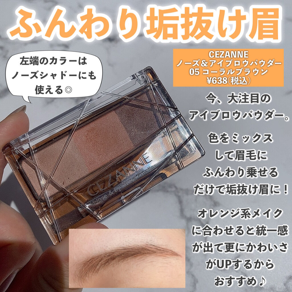 ノーズ＆アイブロウパウダー/CEZANNE/パウダーアイブロウを使ったクチコミ（3枚目）