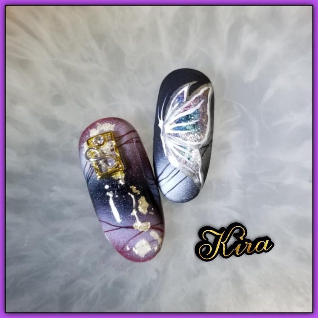 r.kira.nail on LIPS 「やっぱり和風になってしまう😆💦今なら春カラーで爽やかに仕上げた..」(1枚目)