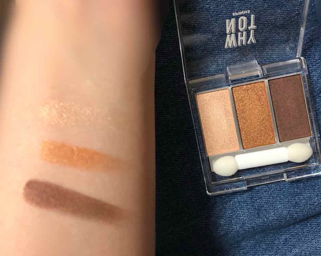 WHY NOT SPINNS 3色アイシャドウ ゴールド/DAISO/アイシャドウパレットを使ったクチコミ（3枚目）