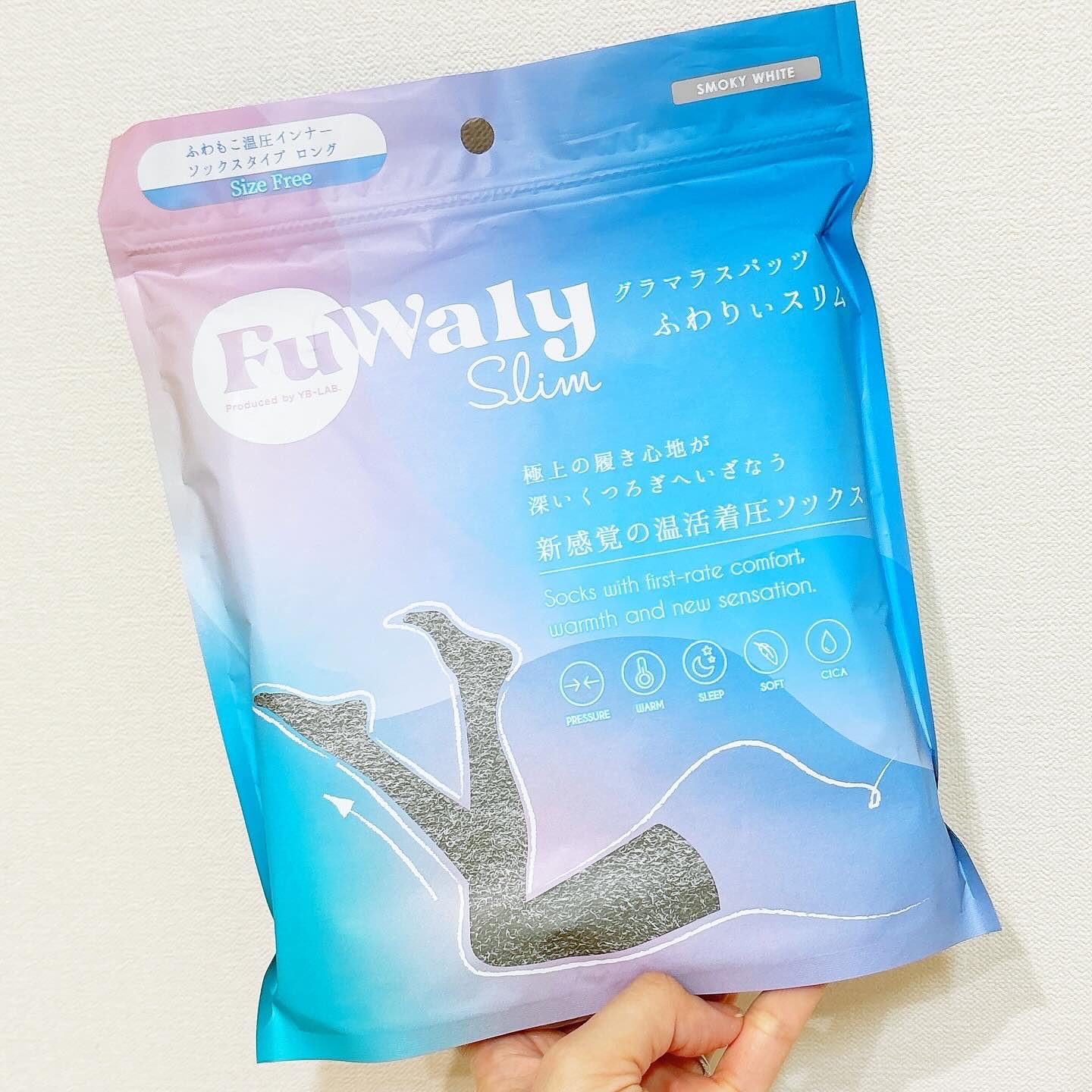 FuWaly Slim ソックスタイプロング スモーキーホワイト/グラマラスパッツシリーズ/着圧ソックス・レギンスを使ったクチコミ（2枚目）