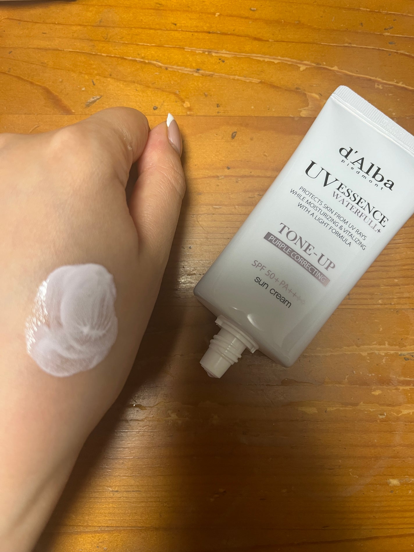 ダルバ ウォータフル トーンアップ サンクリーム(パープル)/ダルバ/日焼け止めクリームを使ったクチコミ(3枚目)