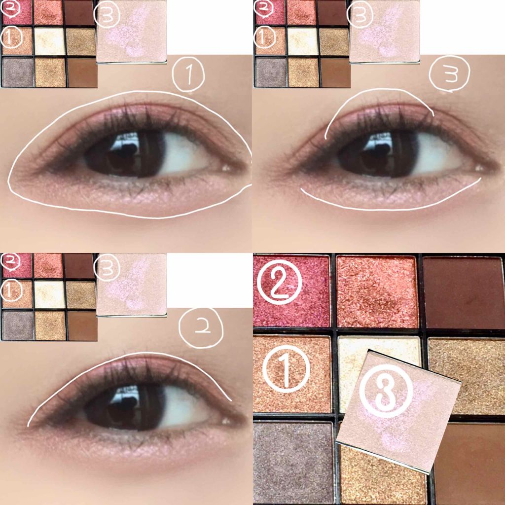 UR GLAM　BLOOMING EYE COLOR PALETTE/U R GLAM/アイシャドウパレットを使ったクチコミ（3枚目）