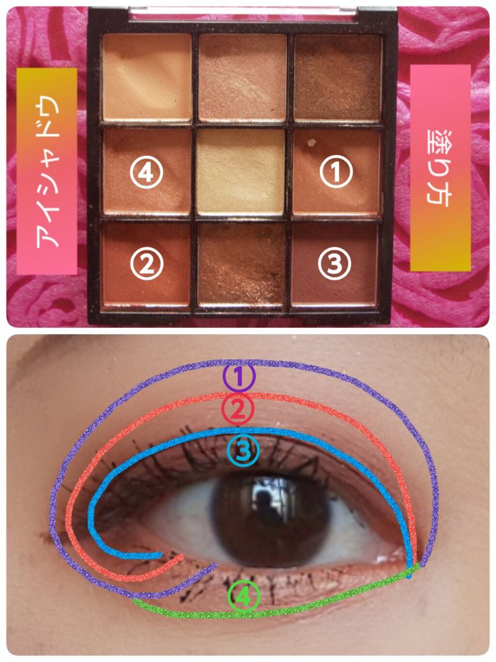 UR GLAM BLOOMING EYE COLOR PALETTE/U R GLAM/アイシャドウパレットを使ったクチコミ(5枚目)