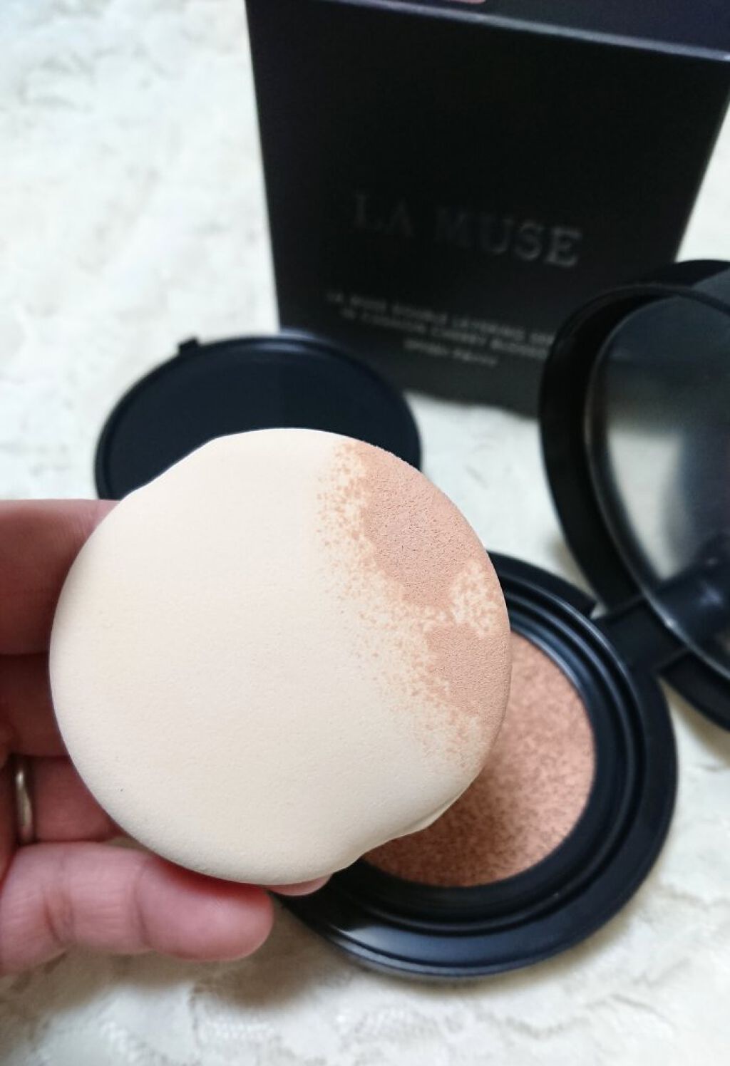 DOUBLE LAYERING SERUM IN CUSHIO CHERRY BLOSSOM/ラミューズ/クッションファンデーションを使ったクチコミ(4枚目)