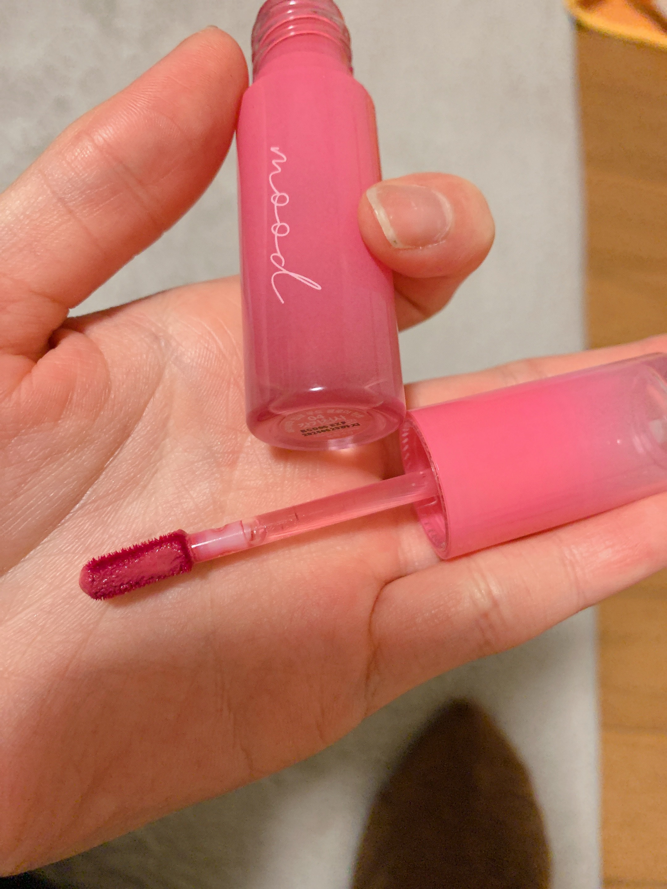 ペリペラ インク ムード グロイ ティント 04 PINK YOUTH(ベイビー天使)/PERIPERA/リップティントを使ったクチコミ（2枚目）