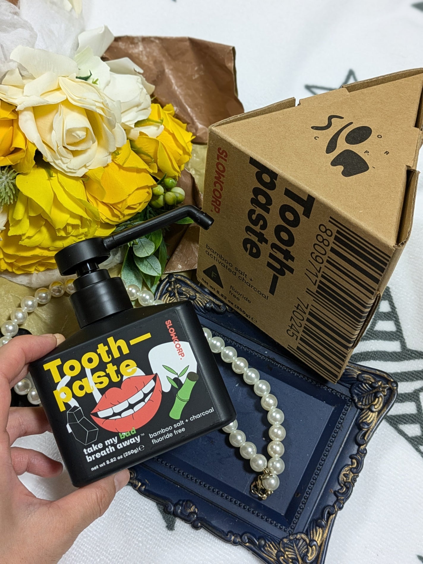 toothpaste tea tree oil + sea salt/SLOWCORP/歯磨き粉を使ったクチコミ(6枚目)