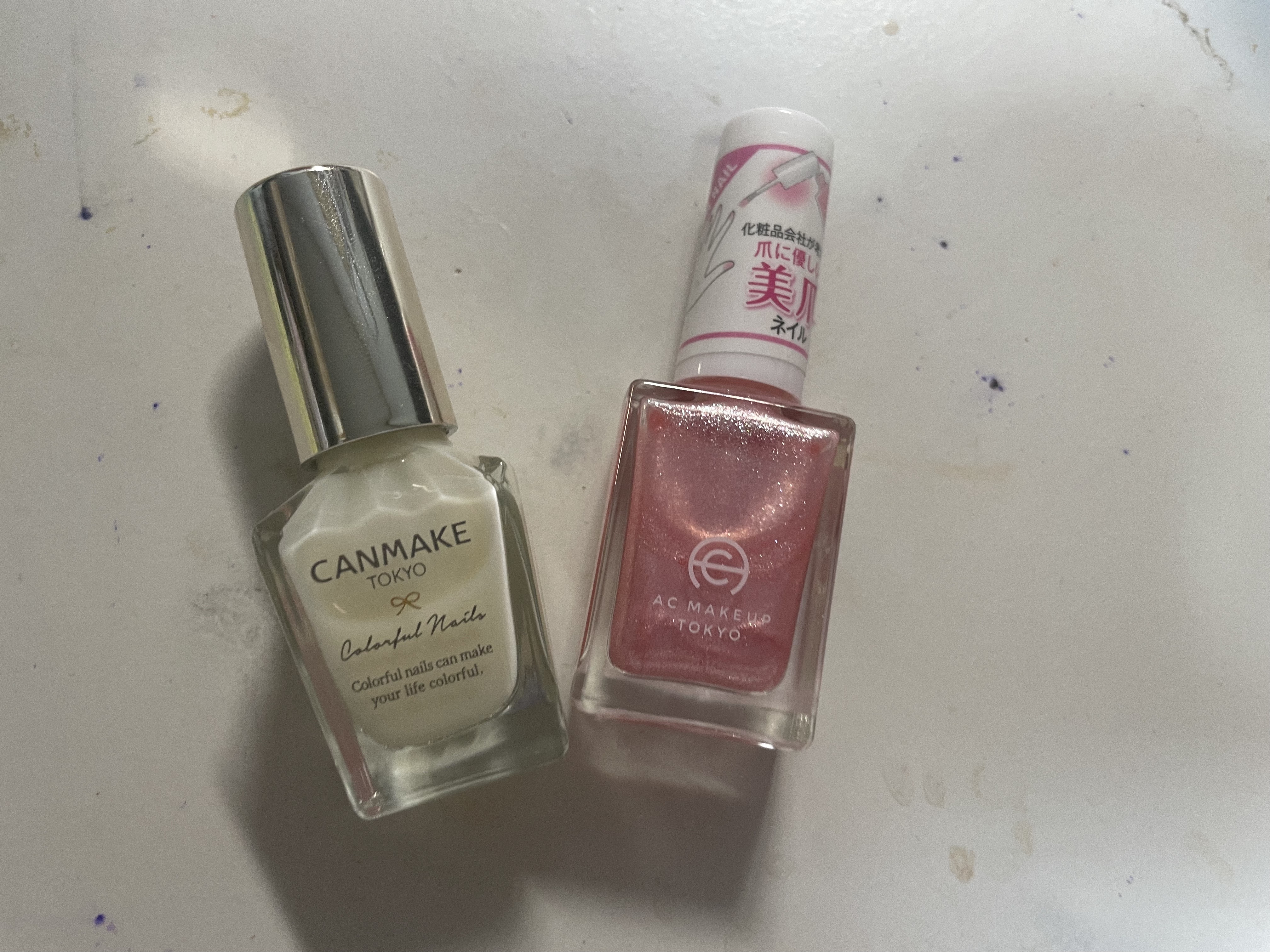 ACネイルエナメル 026S パーリー ピンクベージュ/セリア/マニキュアを使ったクチコミ（2枚目）