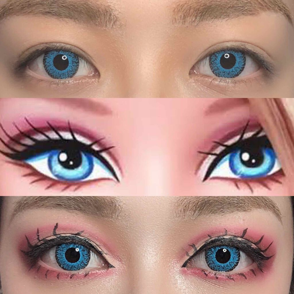 momo on LIPS 「Barbieのアイメイクをやってみました💕コスプレ用ブルーカラ..」(1枚目)