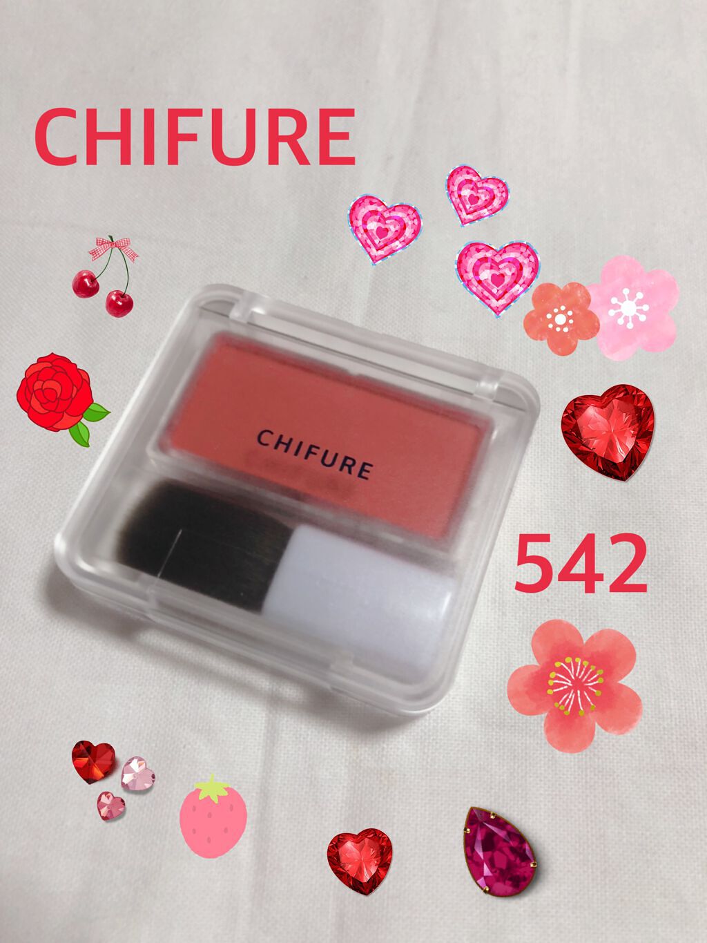 パウダー チーク 542 レッド系/ちふれ/パウダーチークを使ったクチコミ（1枚目）