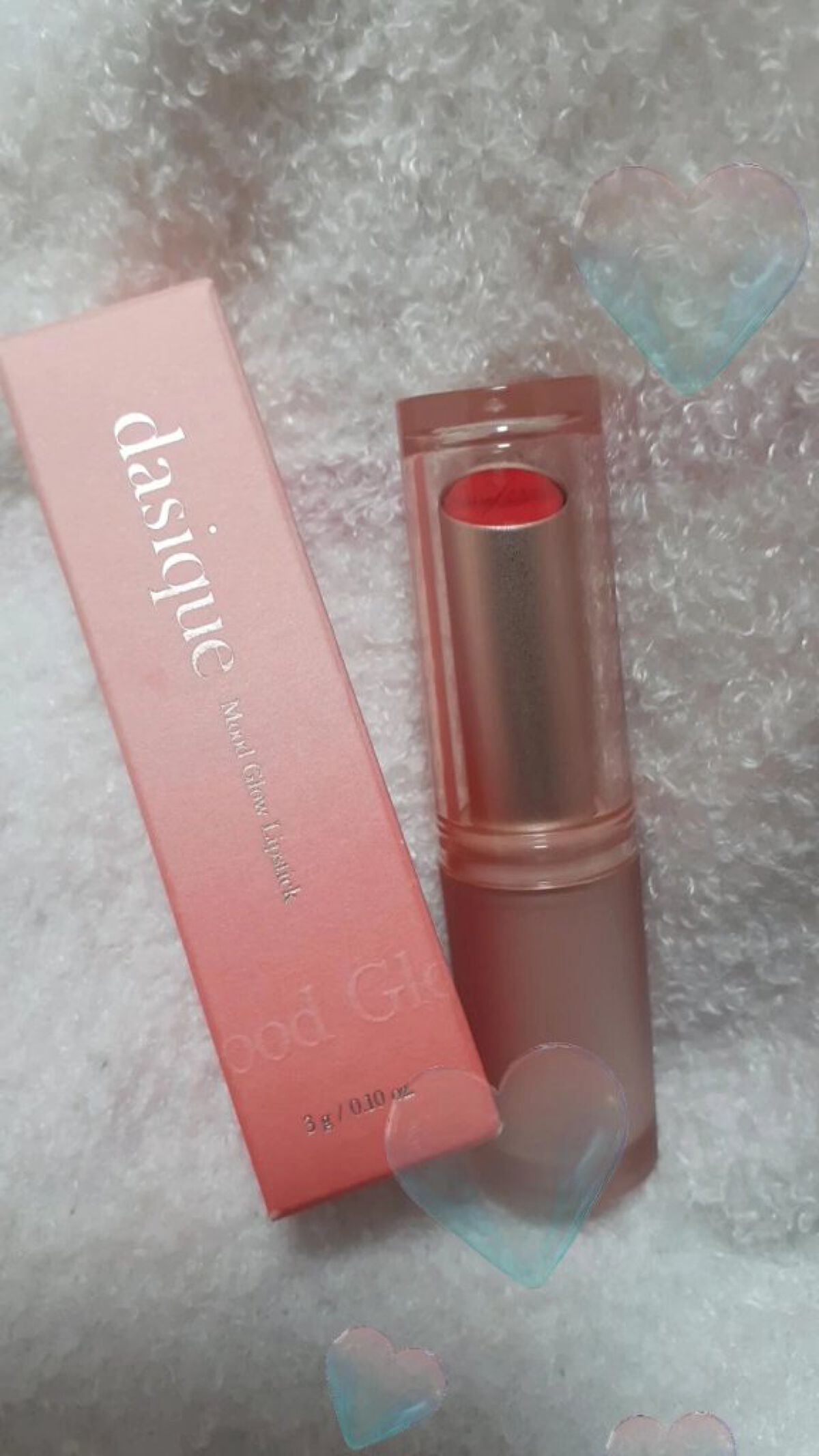 ムードグロウリップスティック 06 メロウコーラル/dasique/口紅を使ったクチコミ（2枚目）