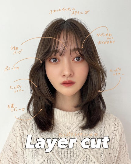 HARUNA on LIPS 「鎖骨ミディと、#たっぷりレイヤー..ミディアムレイヤー✨.秋ら..」(1枚目)
