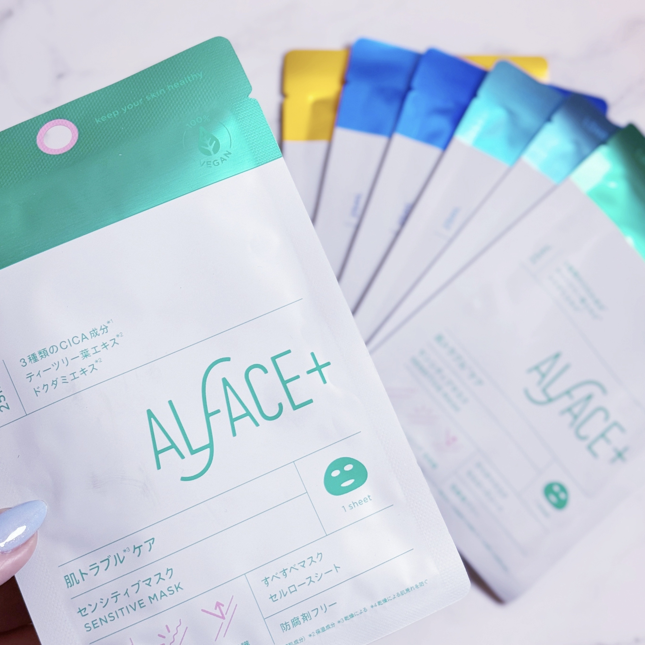 ALFACE+ 夏の水光美肌 Selection Boxのクチコミ「今だけ限定❕6枚分の価格で1枚おまけがついてくるALFACE+夏の水光美肌 Selection.....」（2枚目）