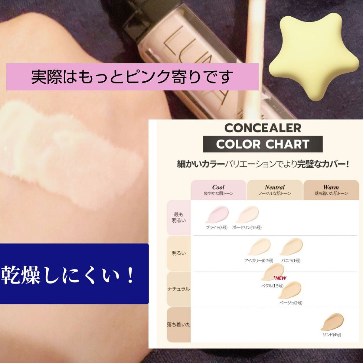 ロングラスティングチップコンシーラー/LUNA/リキッドコンシーラーを使ったクチコミ(1枚目)