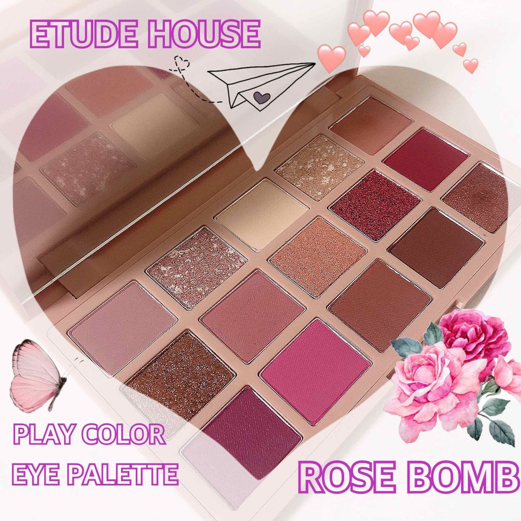プレイカラーアイパレット ローズボム/ETUDE/アイシャドウパレットを使ったクチコミ（1枚目）