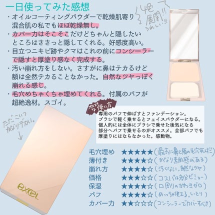 フェザライズオン パウダー/excel/パウダーファンデーションを使ったクチコミ(2枚目)