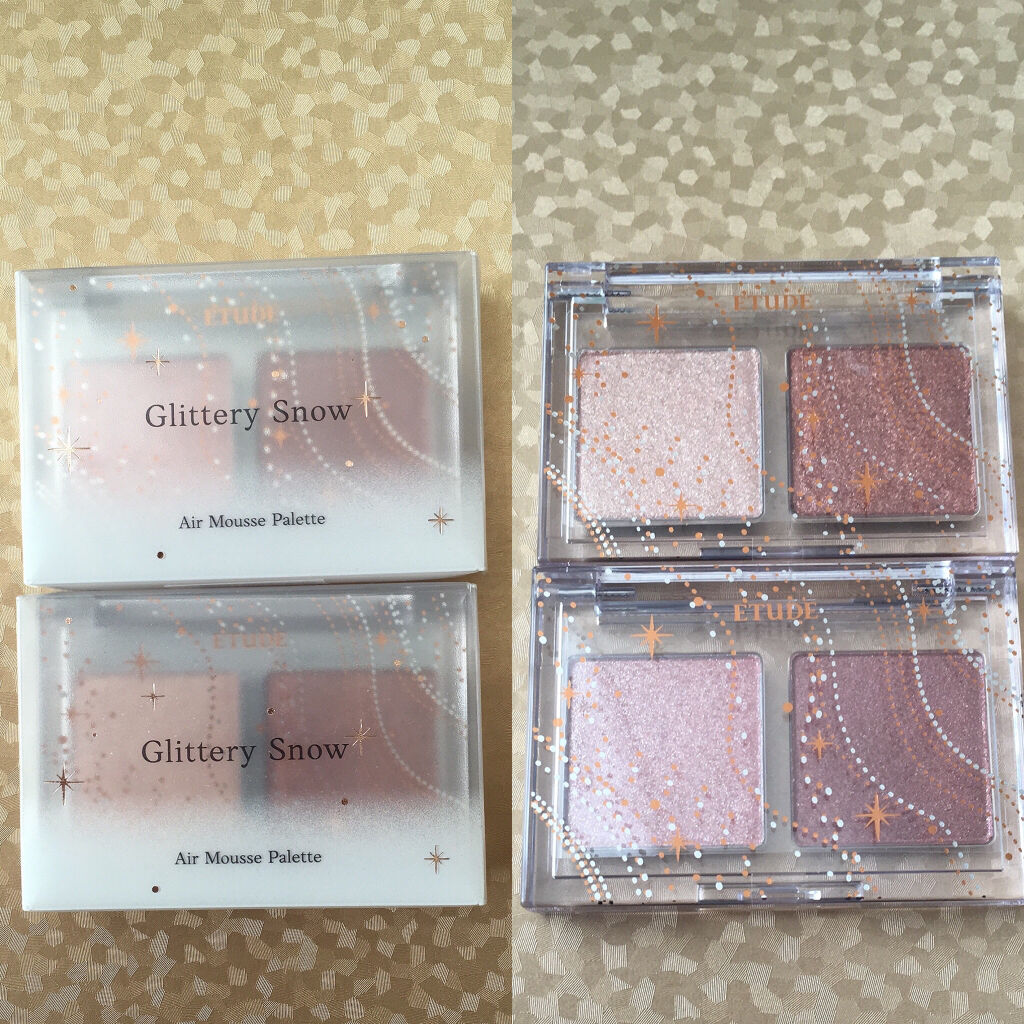 グリッタースノー エアームースアイズパレット/ETUDE/アイシャドウパレットを使ったクチコミ（2枚目）