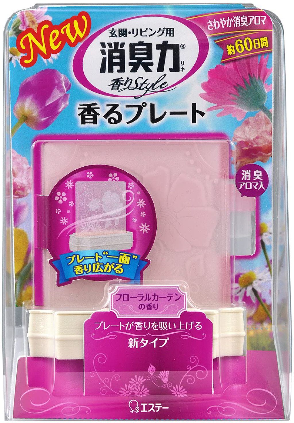 玄関リビング用消臭力香るプレート 本体フローラルカーテン