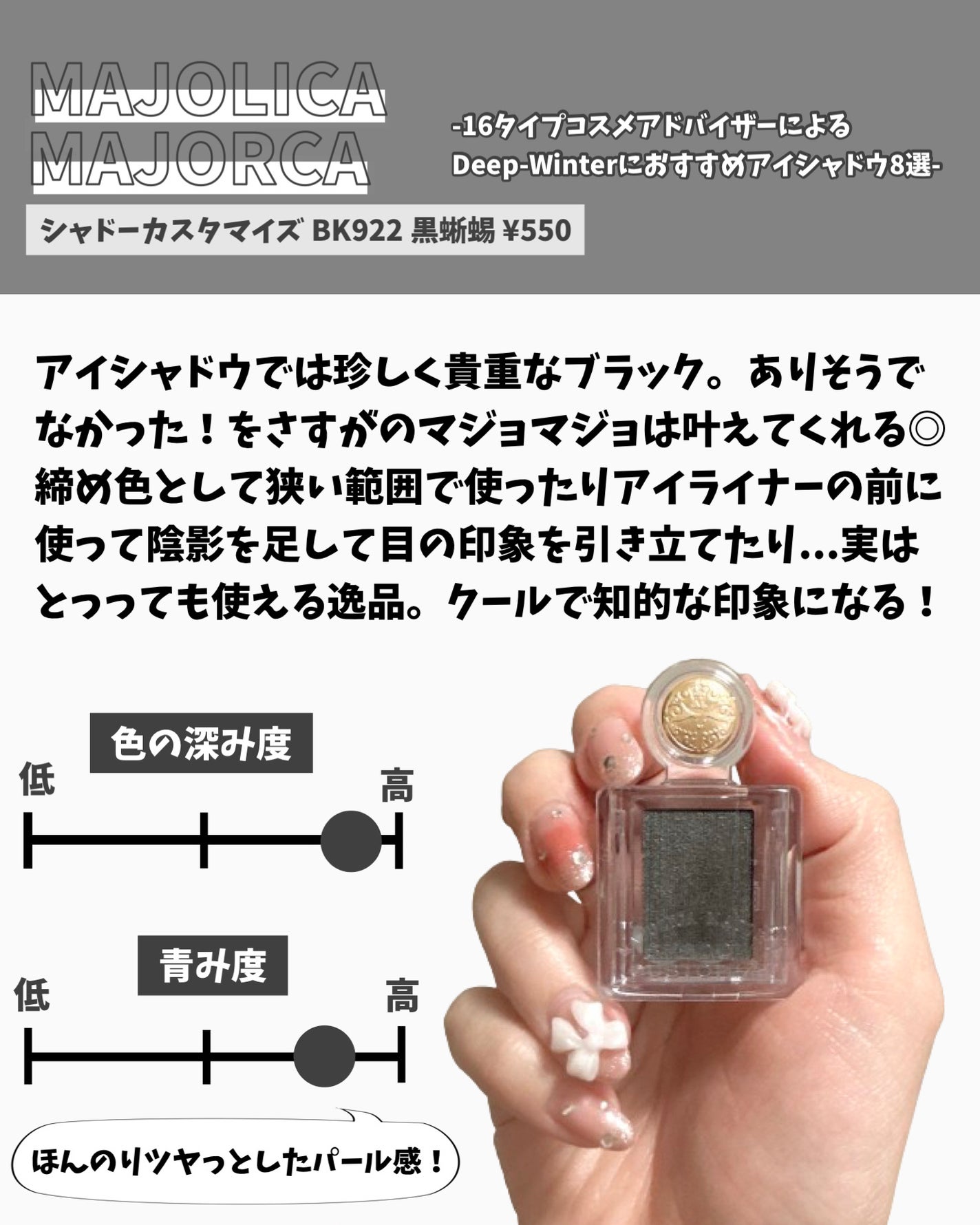 シャドーカスタマイズ/MAJOLICA MAJORCA/単色アイシャドウを使ったクチコミ(6枚目)