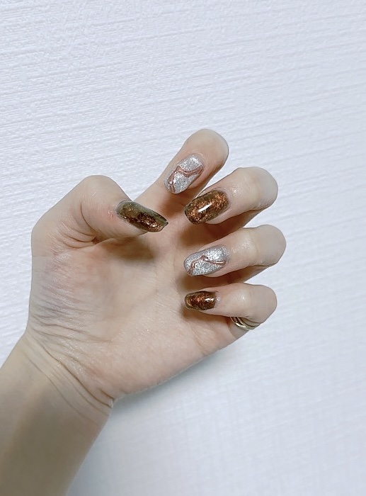 マグネットジェル Prismシリーズ オレンジ/NAILTOWN/ジェルネイルを使ったクチコミ（1枚目）