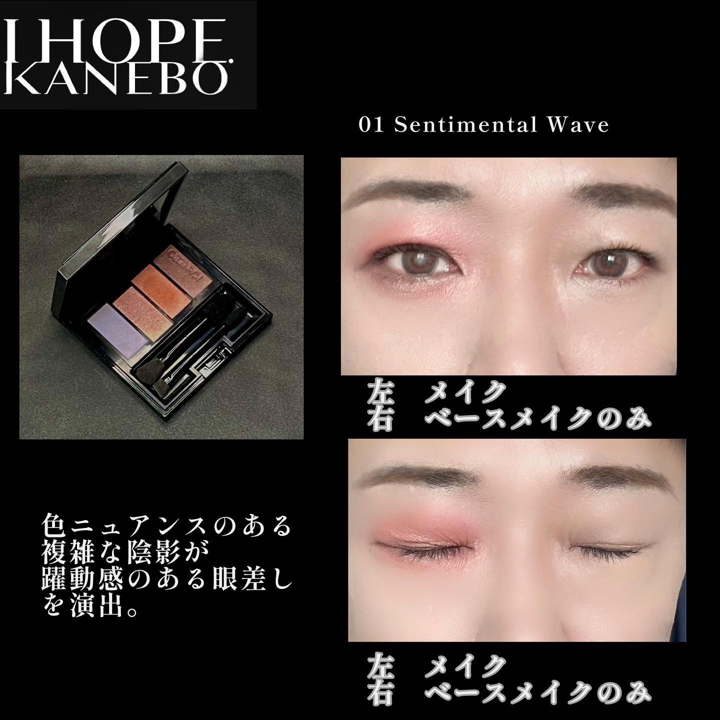 カラードシャドウ 01 Sentimental Wave/KANEBO/アイシャドウパレットを使ったクチコミ（3枚目）