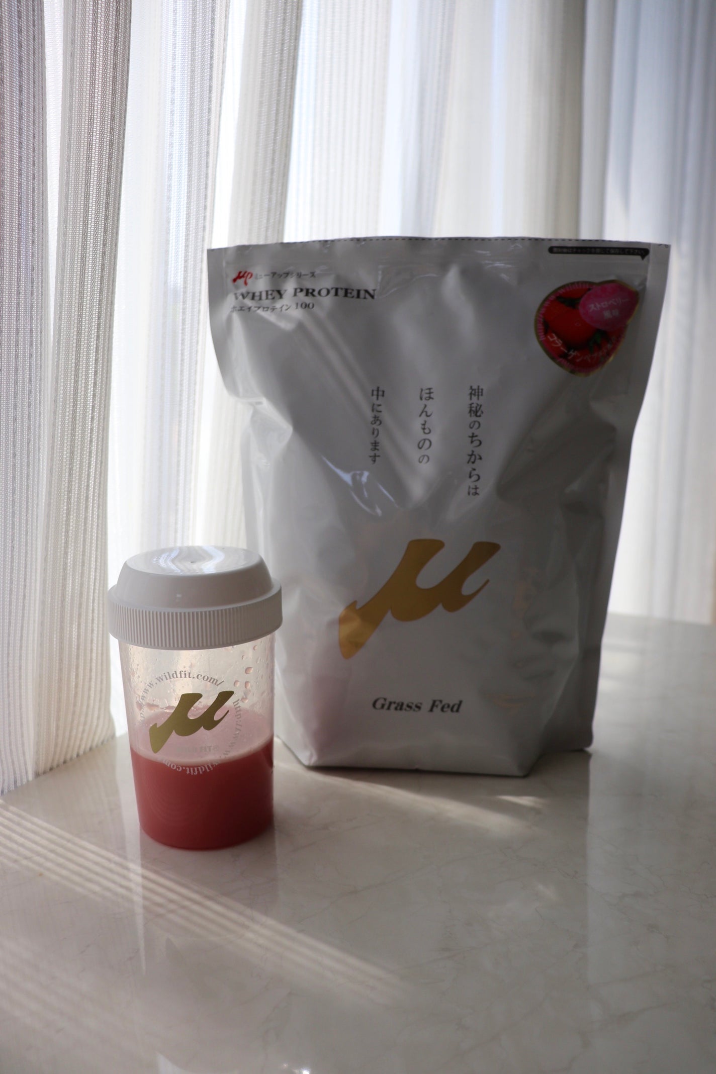 ⭐︎めぐさん⭐︎ on LIPS 「ごくごく飲める美味しさ/ホエイプロテイン100ストロベリー風味..」(1枚目)