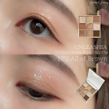 グリッターペディアアイパレット N°2オールオブブラウン/unleashia/アイシャドウパレットを使ったクチコミ(1枚目)