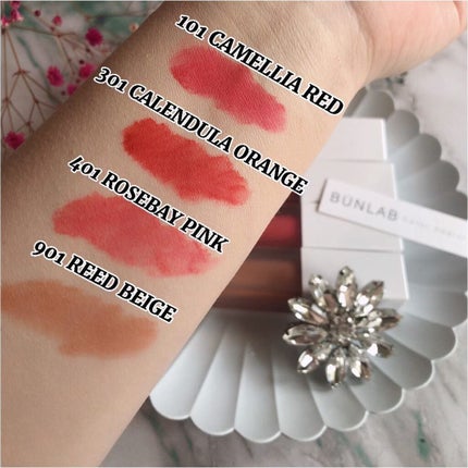 カラーウェイベルベットリップティント/BUNLAB/リップティントを使ったクチコミ(4枚目)