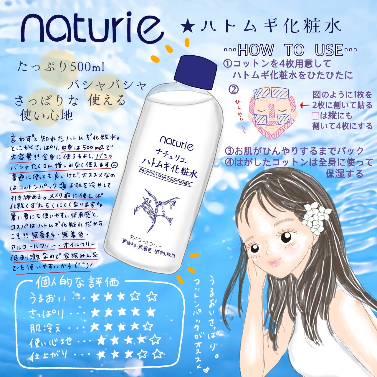 ハトムギ化粧水(ナチュリエ スキンコンディショナー R )/ナチュリエ/化粧水を使ったクチコミ(1枚目)