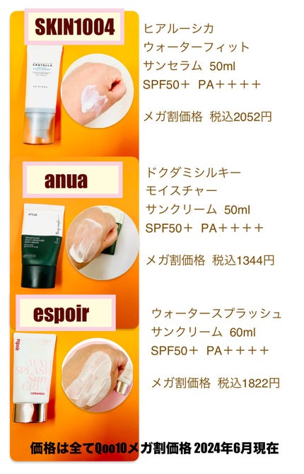 ヒアルーシカ ウォーターフィット サンセラム/SKIN1004/日焼け止めローションを使ったクチコミ(2枚目)