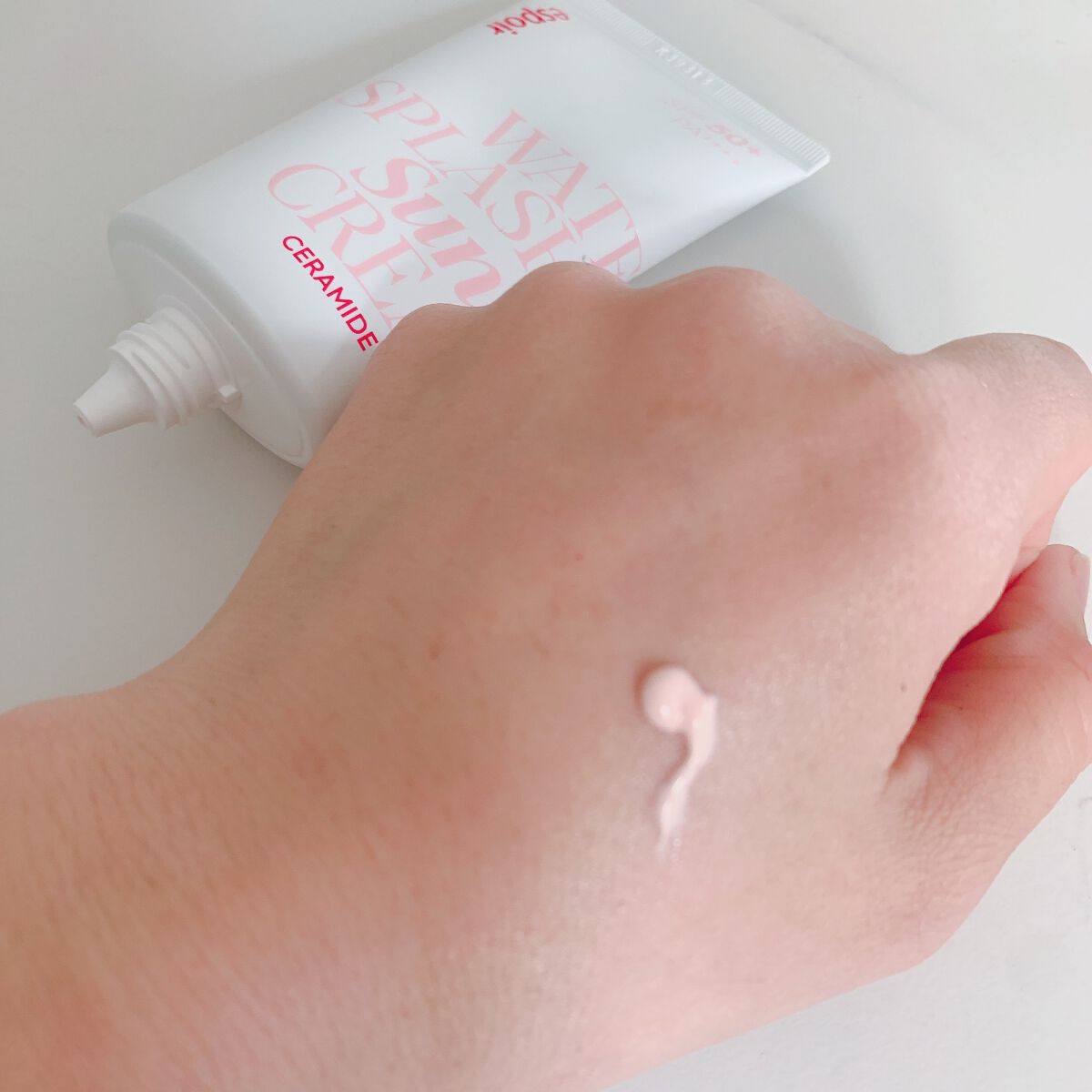 ウォータースプラッシュサンクリーム セラミド/espoir/日焼け止めクリームを使ったクチコミ(3枚目)