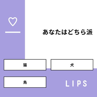 こなちゃ✩.*˚ on LIPS 「【質問】あなたはどちら派【回答】・猫：50.0%・犬：40.0..」（1枚目）