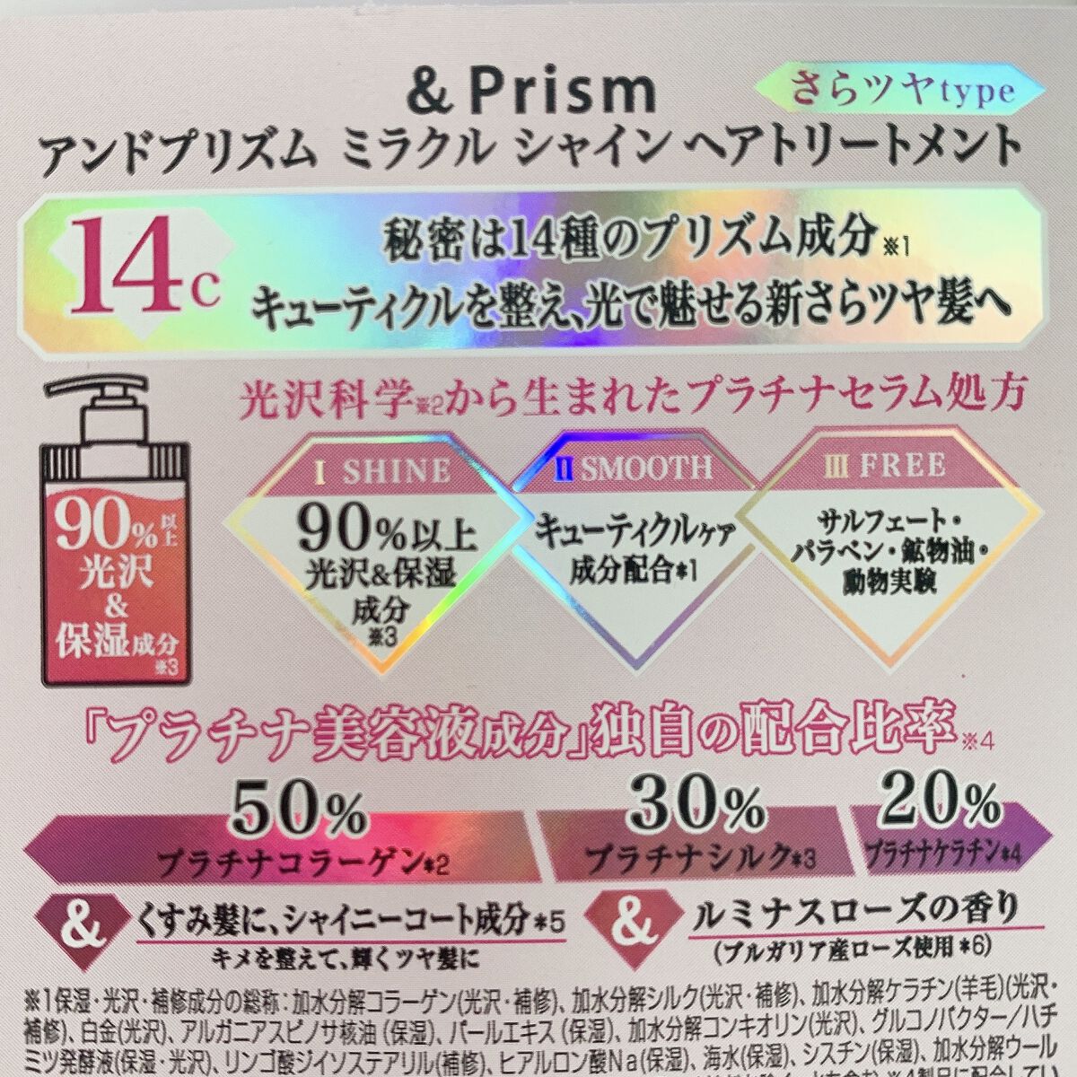 ミラクル シャイン シャンプー/ヘアトリートメント ヘアトリートメント/&Prism/市販シャンプーを使ったクチコミ（2枚目）