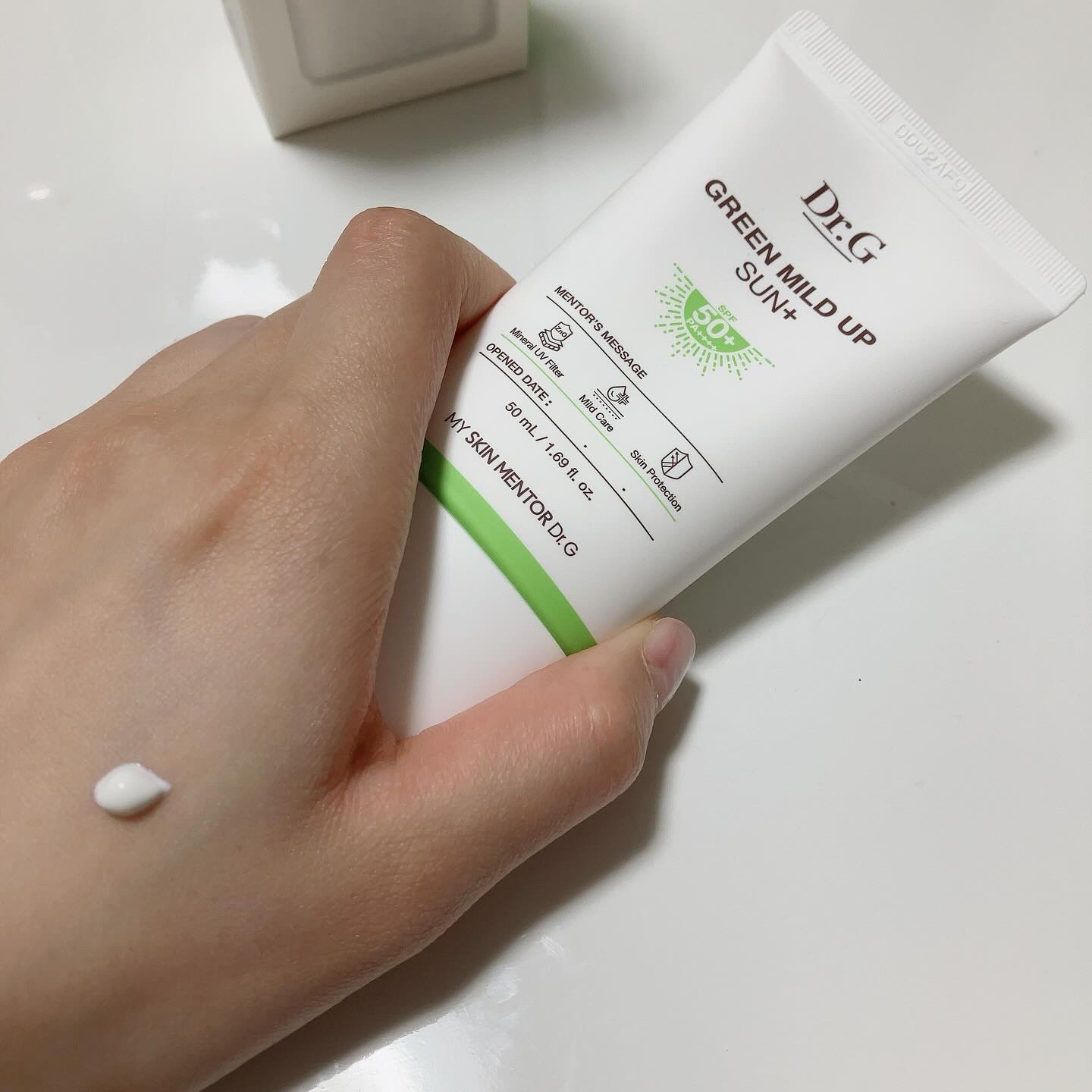 グリーンマイルドアップサンプラス/Dr.G/日焼け止めクリームを使ったクチコミ（2枚目）