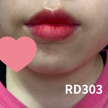 マットシックリップラッカー RD303(アイラブレッド)/ETUDE/口紅を使ったクチコミ（3枚目）