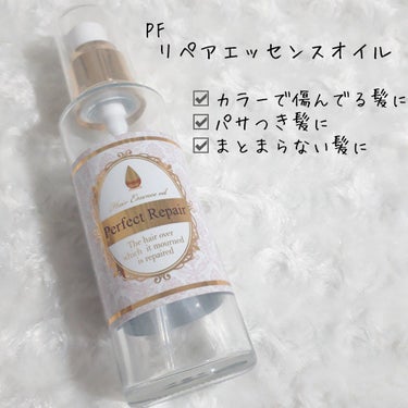 ➸ PFリペアエッセンスオイル

　100ml


𖦊毛髪コーディング
　高分子ポリマーが毛髪表面をしっかり保護し、
　ブラッシングによるダメージを防ぎます。

𖦊輝くツヤ
　コラーゲン、天然ビタミンE