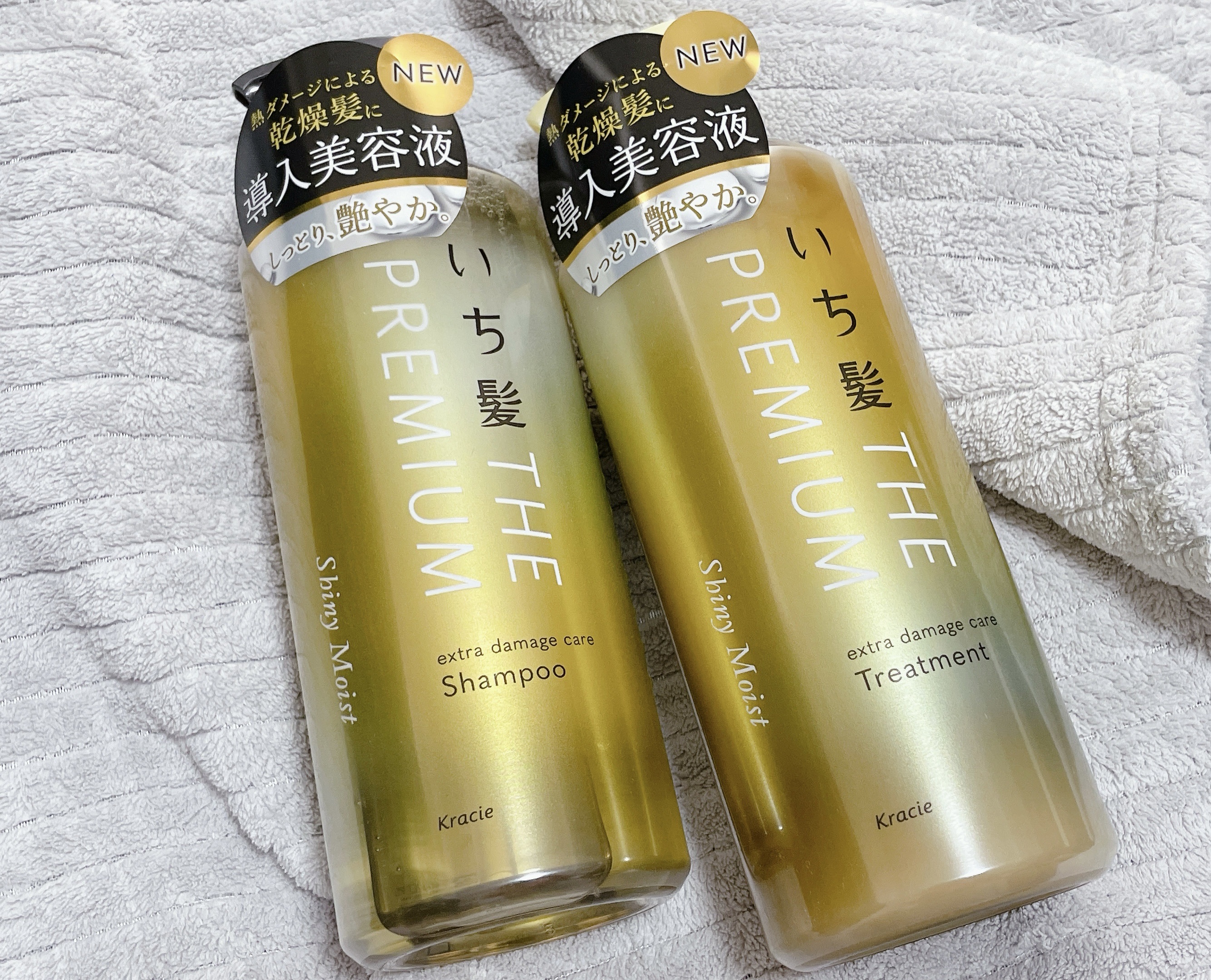 THE PREMIUM エクストラダメージケアシャンプー／トリートメント（シャイニーモイスト）/いち髪/市販シャンプーを使ったクチコミ（1枚目）