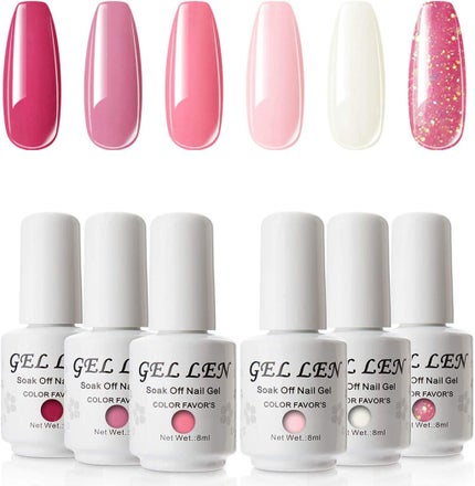 Gellen 〈春シリーズ〉 Gellen ジェルネイル カラージェル 6色セット ポリッシュタイプ 8ml UV/LED対応 ストロベリーピンク